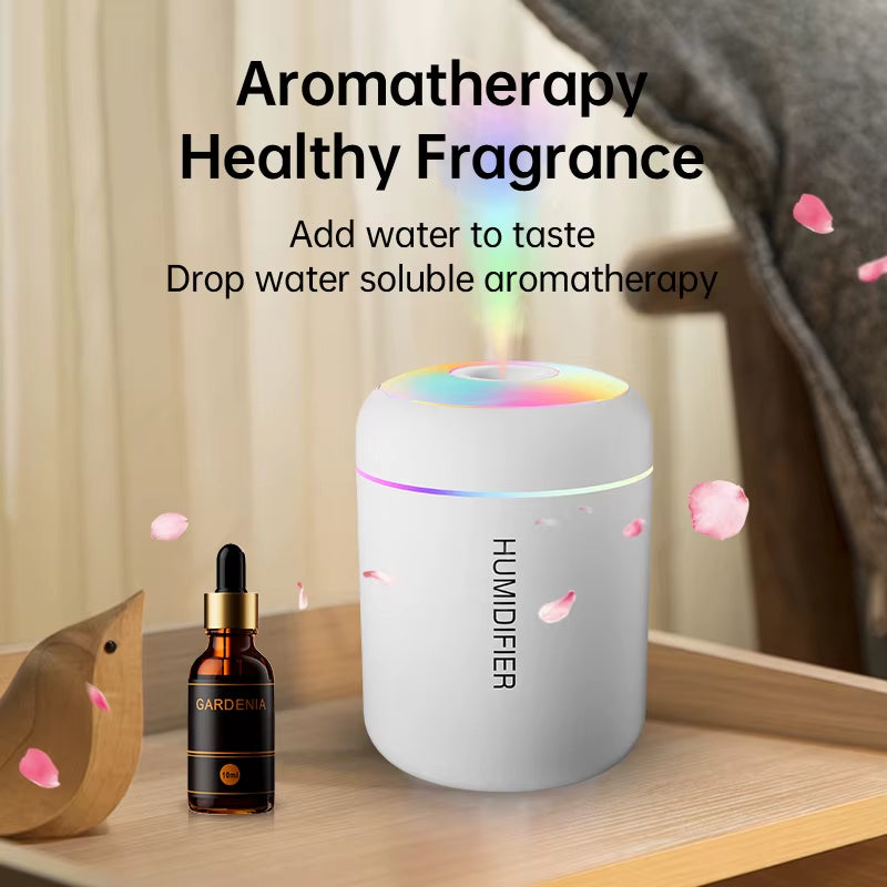 180ML Mini USB Electric Aroma Diffuser and Humidifier with Essential Oil Purification and Ambient Lighting for Home, Car, and Bedroom