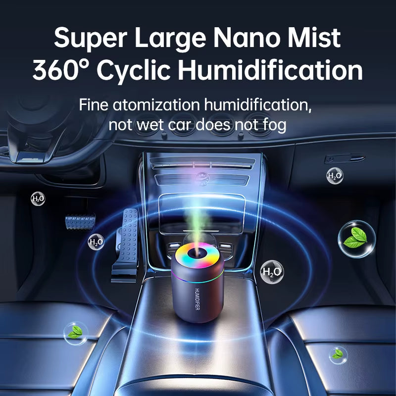 180ML Mini USB Electric Aroma Diffuser and Humidifier with Essential Oil Purification and Ambient Lighting for Home, Car, and Bedroom